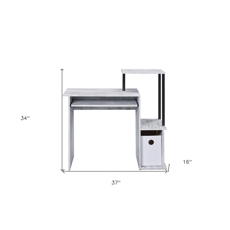 37 Scrivania per computer bianco anticato