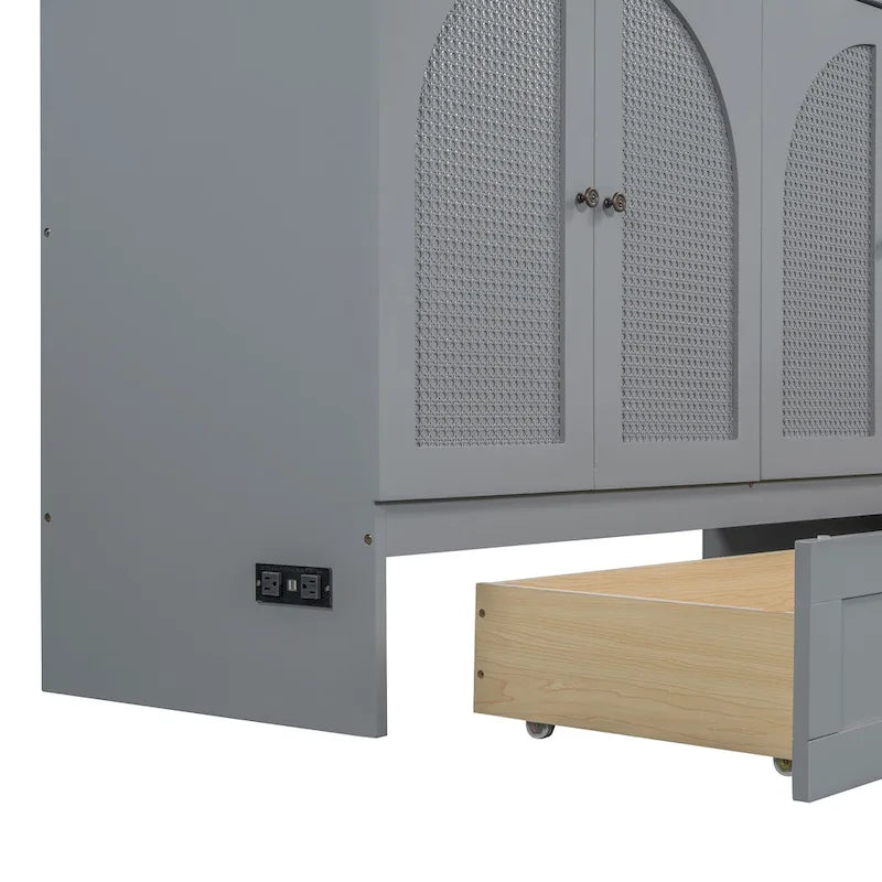 Letto a scomparsa matrimoniale con cassetti grandi