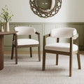 Set di 2 sedie da pranzo moderne Carter con seduta imbottita e struttura in legno massello