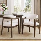 Set di 2 sedie da pranzo moderne Carter con seduta imbottita e struttura in legno massello