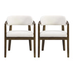 Set di 2 sedie da pranzo moderne Carter con seduta imbottita e struttura in legno massello