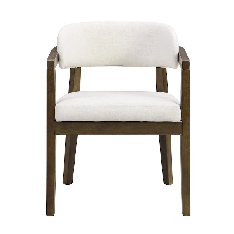 Set di 2 sedie da pranzo moderne Carter con seduta imbottita e struttura in legno massello