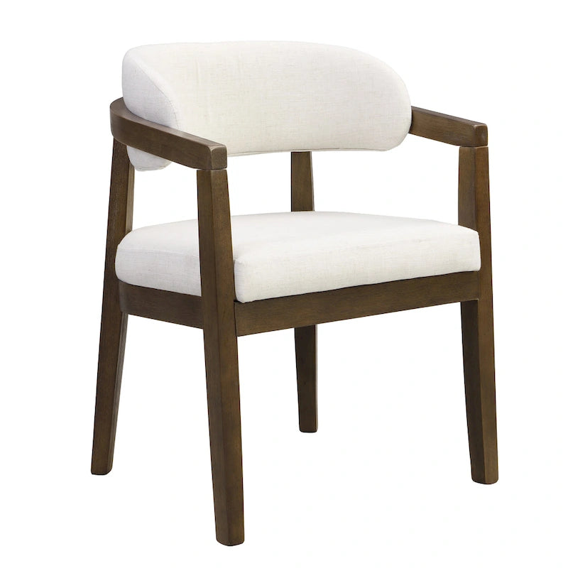 Set di 2 sedie da pranzo moderne Carter con seduta imbottita e struttura in legno massello