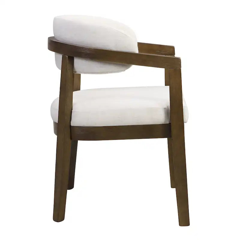 Set di 2 sedie da pranzo moderne Carter con seduta imbottita e struttura in legno massello
