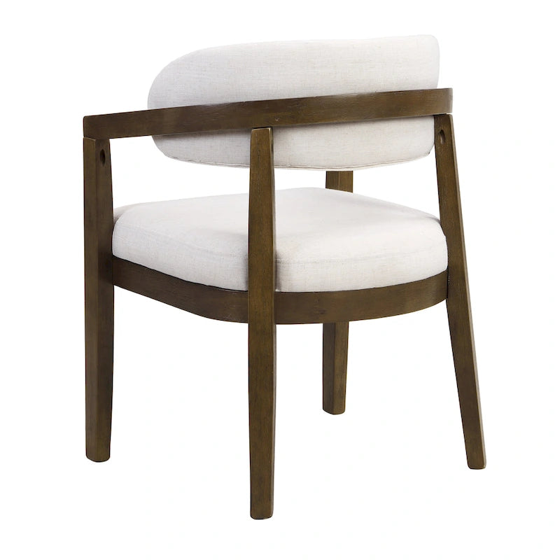 Set di 2 sedie da pranzo moderne Carter con seduta imbottita e struttura in legno massello