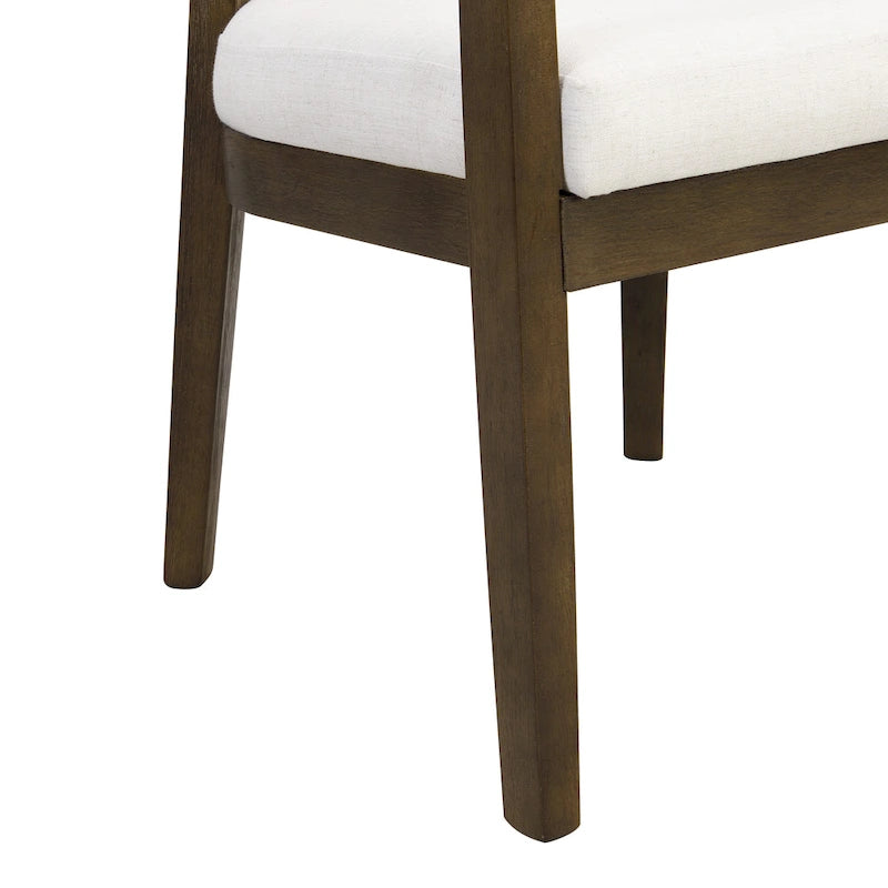 Set di 2 sedie da pranzo moderne Carter con seduta imbottita e struttura in legno massello