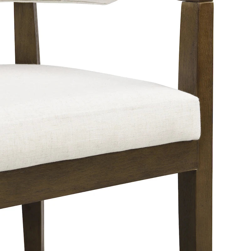 Set di 2 sedie da pranzo moderne Carter con seduta imbottita e struttura in legno massello