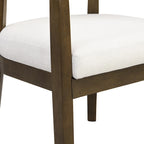 Set di 2 sedie da pranzo moderne Carter con seduta imbottita e struttura in legno massello