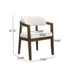 Set di 2 sedie da pranzo moderne Carter con seduta imbottita e struttura in legno massello