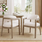 Set di 2 sedie da pranzo moderne Carter con seduta imbottita e struttura in legno massello