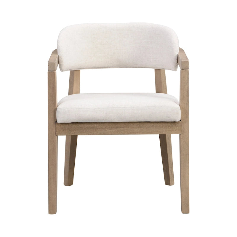 Set di 2 sedie da pranzo moderne Carter con seduta imbottita e struttura in legno massello