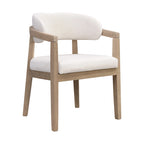 Set di 2 sedie da pranzo moderne Carter con seduta imbottita e struttura in legno massello