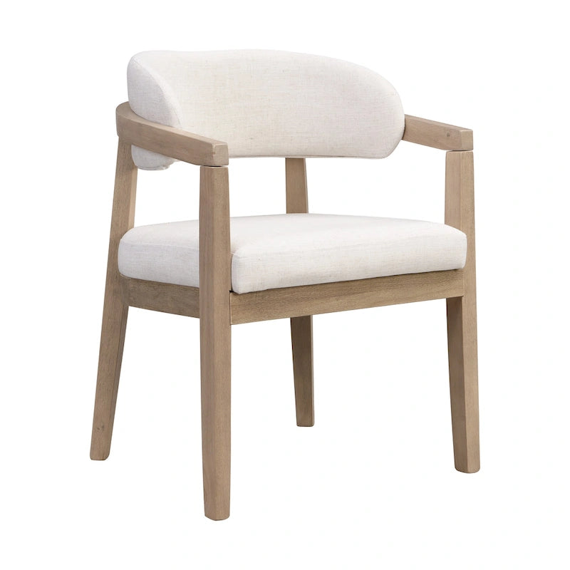 Set di 2 sedie da pranzo moderne Carter con seduta imbottita e struttura in legno massello