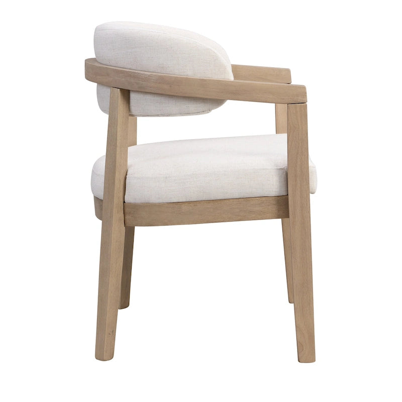 Set di 2 sedie da pranzo moderne Carter con seduta imbottita e struttura in legno massello