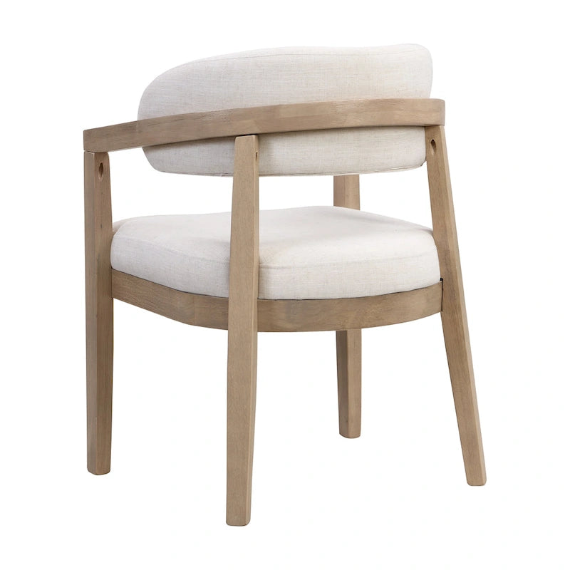 Set di 2 sedie da pranzo moderne Carter con seduta imbottita e struttura in legno massello