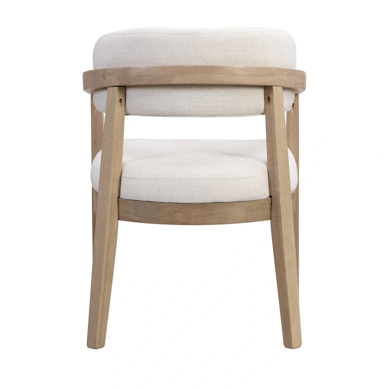 Set di 2 sedie da pranzo moderne Carter con seduta imbottita e struttura in legno massello
