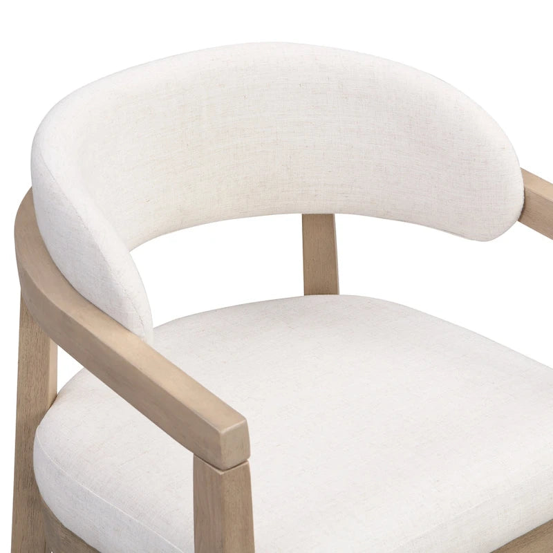 Set di 2 sedie da pranzo moderne Carter con seduta imbottita e struttura in legno massello