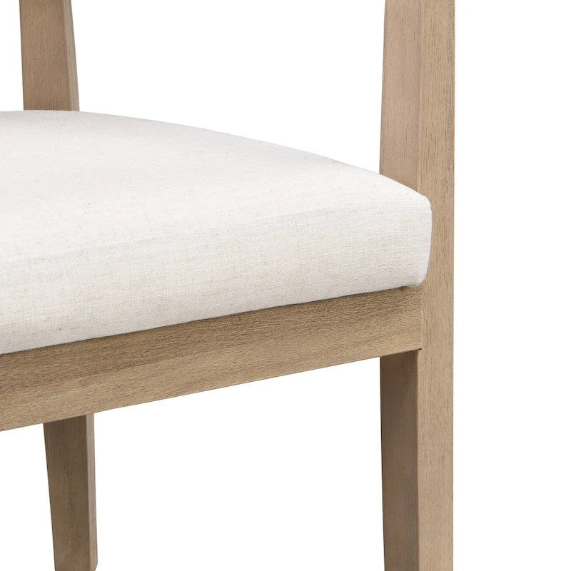 Set di 2 sedie da pranzo moderne Carter con seduta imbottita e struttura in legno massello