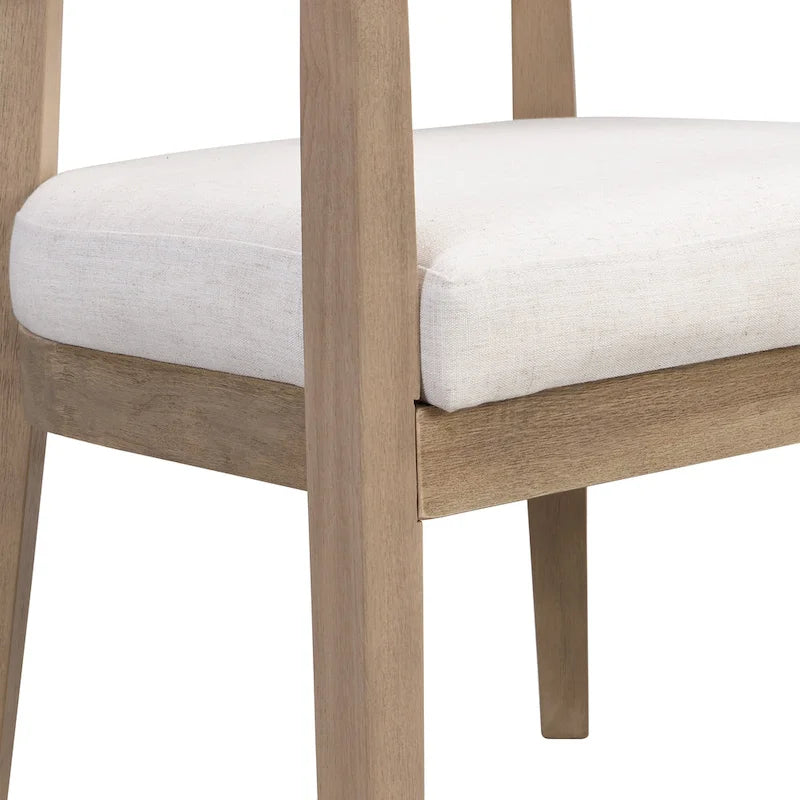 Set di 2 sedie da pranzo moderne Carter con seduta imbottita e struttura in legno massello
