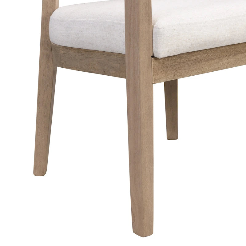 Set di 2 sedie da pranzo moderne Carter con seduta imbottita e struttura in legno massello