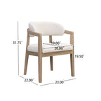 Set di 2 sedie da pranzo moderne Carter con seduta imbottita e struttura in legno massello