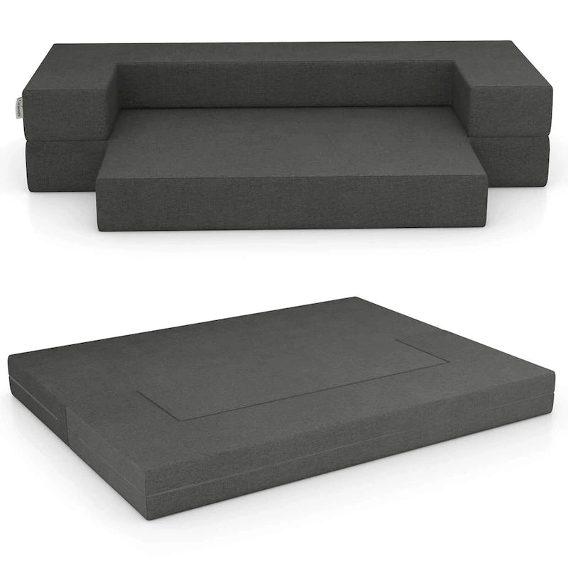 Costway 8-Inch Folding Sofa Bed with High-density Foam & Washable
