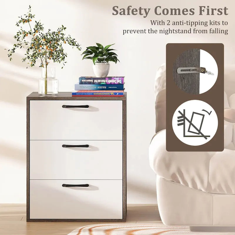 Cassettiera a 3 cassetti con piano largo