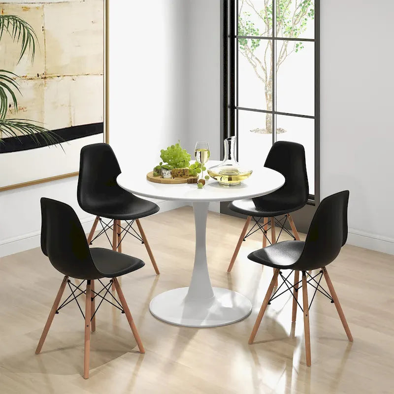 Set da pranzo 5 pezzi Tavolo da pranzo rotondo moderno 4 sedie per piccoli spazi