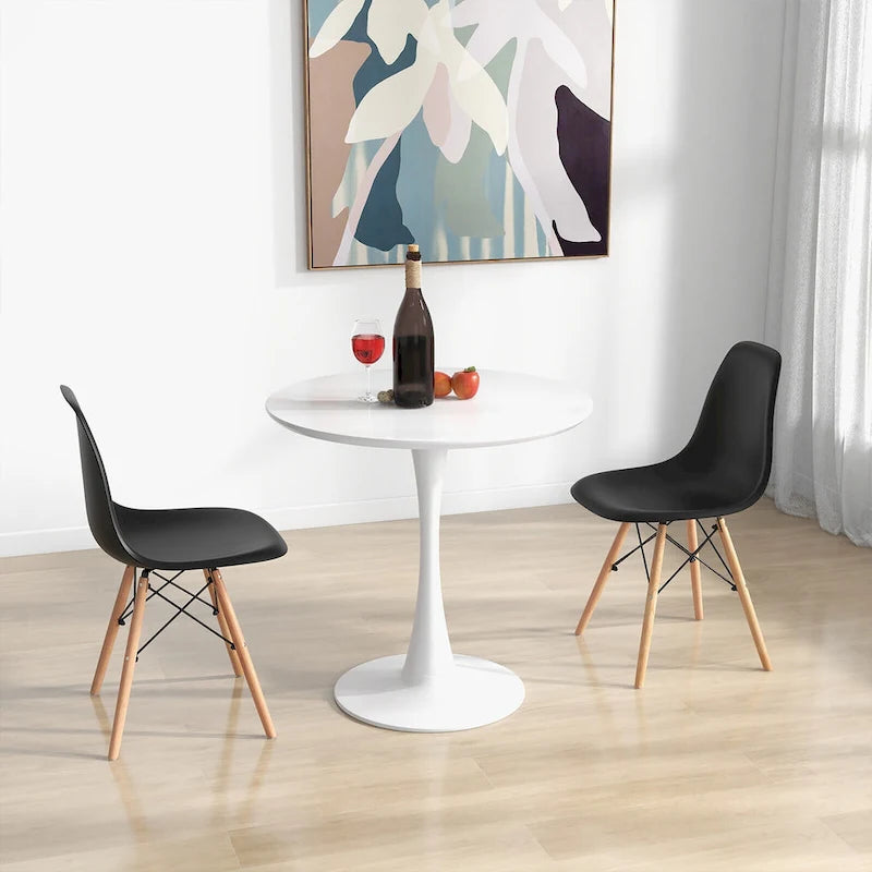 Set da pranzo 5 pezzi Tavolo da pranzo rotondo moderno 4 sedie per piccoli spazi