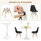 Set da pranzo 5 pezzi Tavolo da pranzo rotondo moderno 4 sedie per piccoli spazi