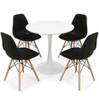Set da pranzo 5 pezzi Tavolo da pranzo rotondo moderno 4 sedie per piccoli spazi