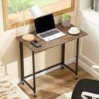 Scrivania Pieghevole Mobile per Computer, Scrivania Scrivibile su Ruote da 80 cm, Nessun Montaggio Richiesto, Tavolo Pieghevole Salvaspazio per Laptop per Ufficio Domestico
