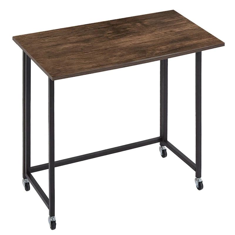 Scrivania Pieghevole Mobile per Computer, Scrivania Scrivibile su Ruote da 80 cm, Nessun Montaggio Richiesto, Tavolo Pieghevole Salvaspazio per Laptop per Ufficio Domestico