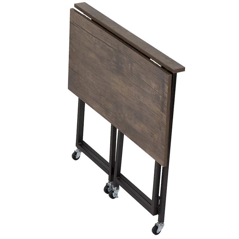 Scrivania Pieghevole Mobile per Computer, Scrivania Scrivibile su Ruote da 80 cm, Nessun Montaggio Richiesto, Tavolo Pieghevole Salvaspazio per Laptop per Ufficio Domestico