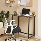Scrivania Pieghevole Mobile per Computer, Scrivania Scrivibile su Ruote da 80 cm, Nessun Montaggio Richiesto, Tavolo Pieghevole Salvaspazio per Laptop per Ufficio Domestico