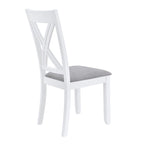 Set tavolo e sedie in legno da 5 pezzi, set tavolo da pranzo da cucina per 4 persone con tavolo rettangolare e 4 sedie imbottite con schienale a X