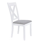 Set tavolo e sedie in legno da 5 pezzi, set tavolo da pranzo da cucina per 4 persone con tavolo rettangolare e 4 sedie imbottite con schienale a X