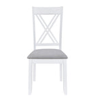 Set tavolo e sedie in legno da 5 pezzi, set tavolo da pranzo da cucina per 4 persone con tavolo rettangolare e 4 sedie imbottite con schienale a X