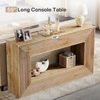 Tavolino consolle lungo 150 cm per soggiorno, tavolino da ingresso stretto in legno