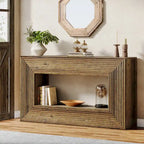 Tavolino consolle lungo 150 cm per soggiorno, tavolino da ingresso stretto in legno
