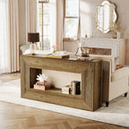 Tavolino consolle lungo 150 cm per soggiorno, tavolino da ingresso stretto in legno
