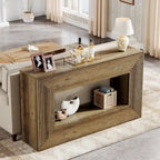 Tavolino consolle lungo 150 cm per soggiorno, tavolino da ingresso stretto in legno