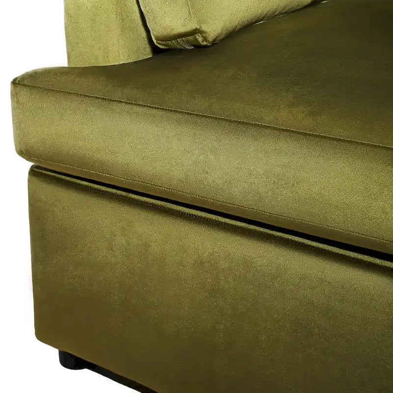 Poltrona d'accento moderna verde 37 con gambe in plastica e cuscini per il soggiorno