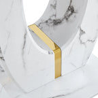 Tavolino quadrato moderno da 23,6 pollici con strisce decorative placcate in oro per soggiorno