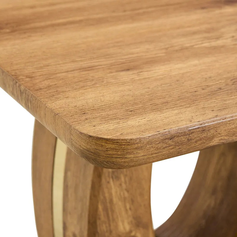 Tavolino quadrato moderno da 23,6 pollici con strisce decorative placcate in oro per soggiorno