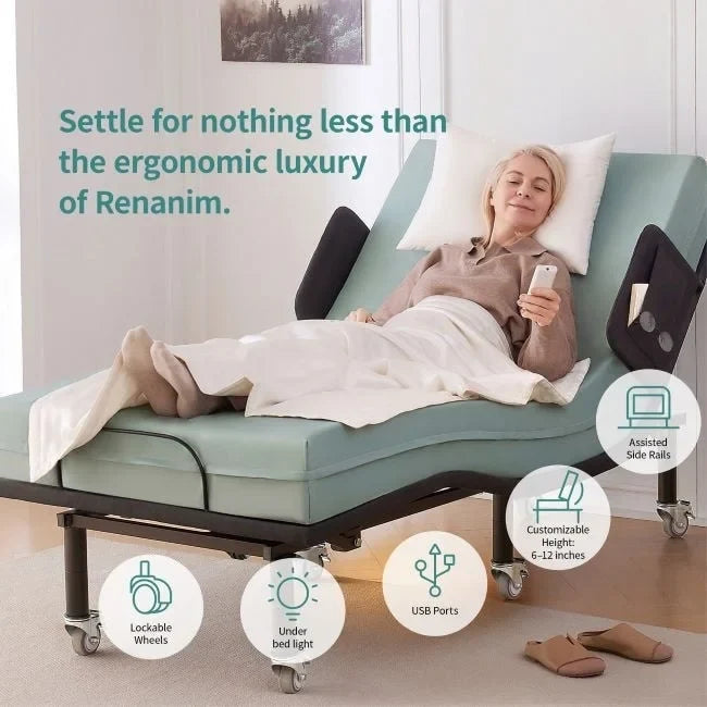 Struttura letto regolabile Twin XL e materasso da 15 cm - Letto a gravità zero con sponde laterali