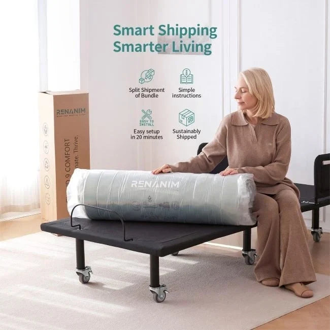 Struttura letto regolabile Twin XL e materasso da 15 cm - Letto a gravità zero con sponde laterali