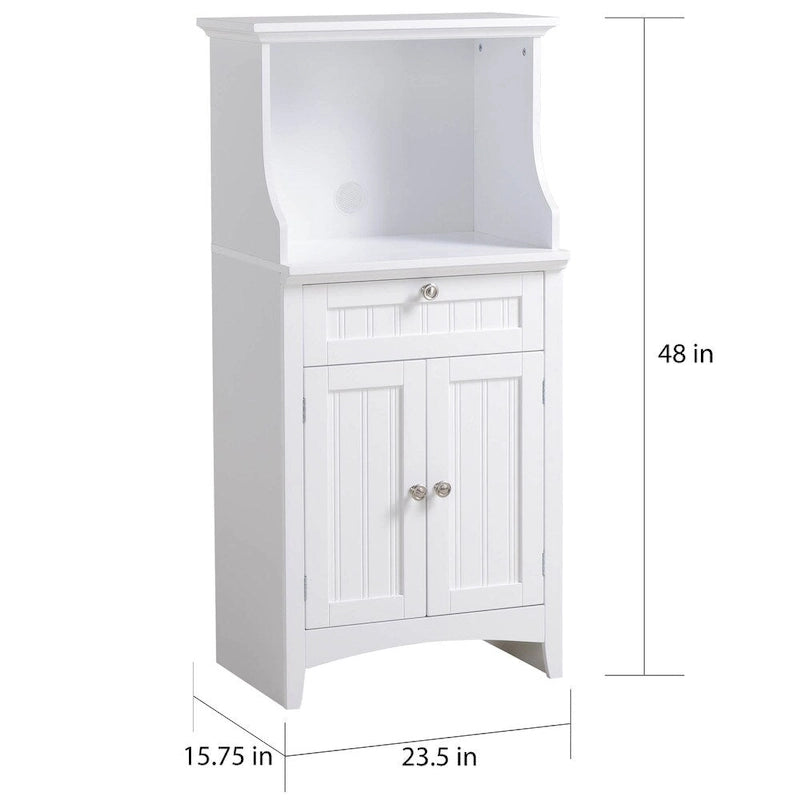 Mobile utility con cassetto e armadietto per microonde e macchina del caffè