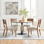 Sedia da Pranzo in Similpelle e Lino - Set da 2