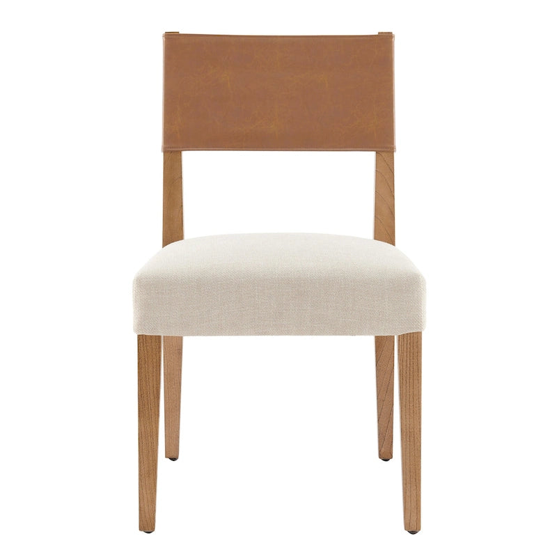Sedia da Pranzo in Similpelle e Lino - Set da 2
